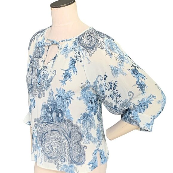 Karen Kane Petites Blouson Sleeve Top Sz SP #126i - Picture 6 of 9